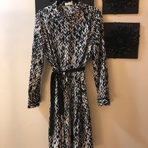 Calvin Klein black and white shirt tailored dress